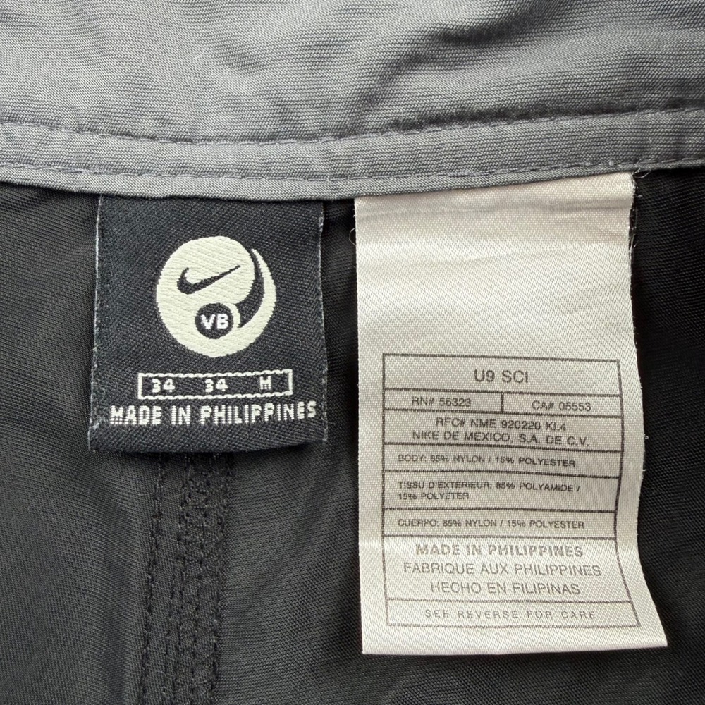 Vintage Nike Volleyball Mens 34x9" Grey/Black Color Block Retro Athletic Short - Picture 6 of 7